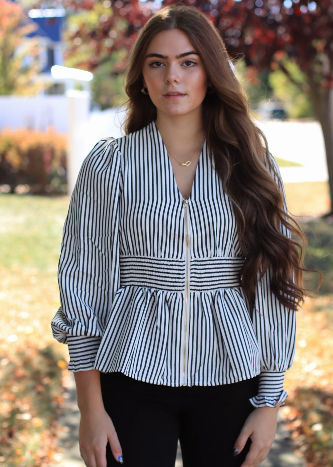 Monochrome Muse Peplum Top