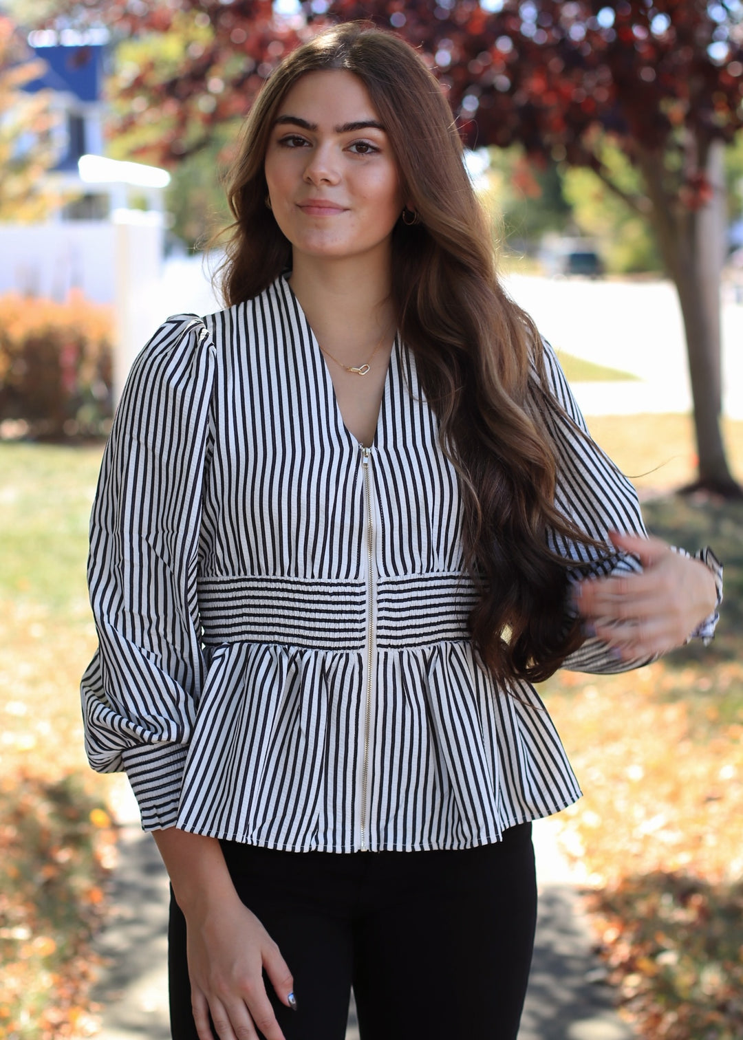 Monochrome Muse Peplum Top