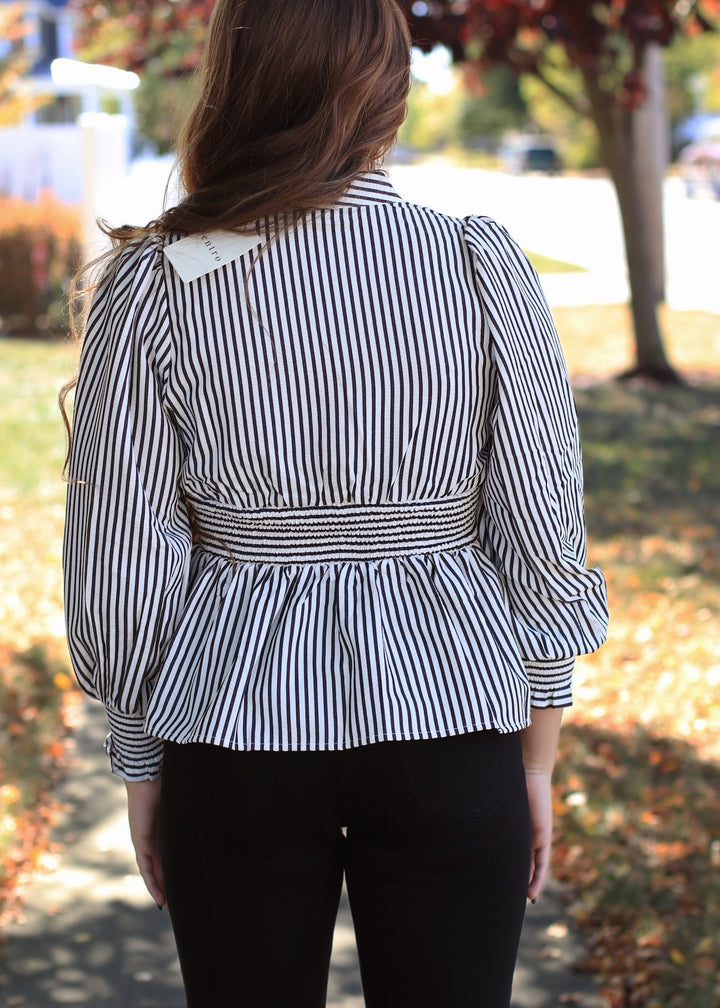 Monochrome Muse Peplum Top