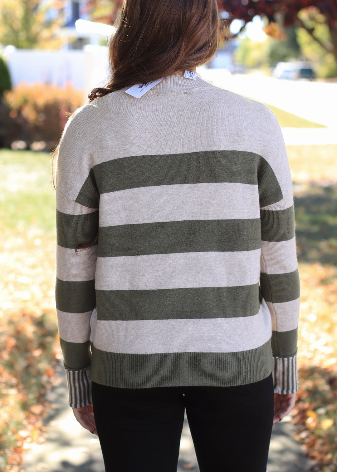 Olive & Oat Stripe Sweater
