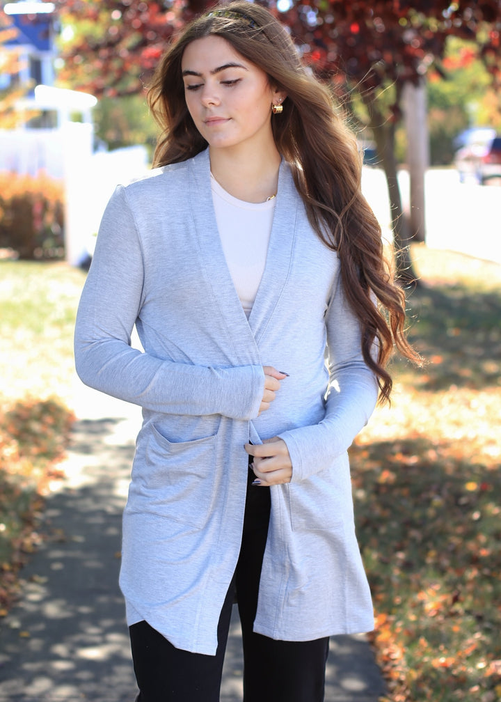 Addy Lounge Open-Front Cardigan in HG