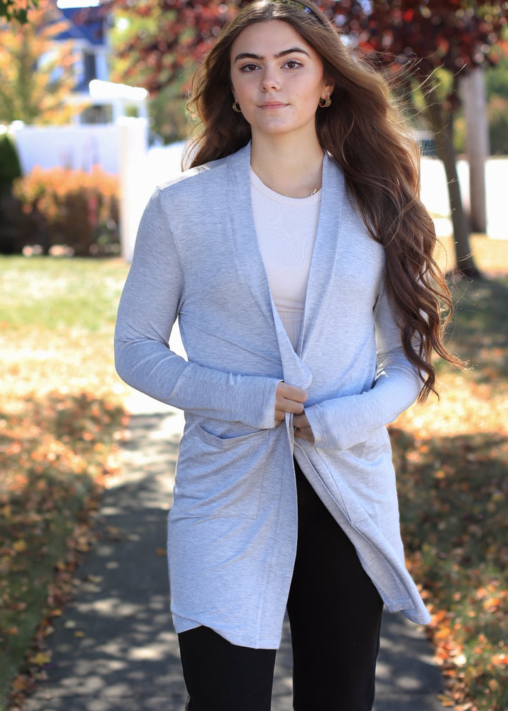 Addy Lounge Open-Front Cardigan in HG