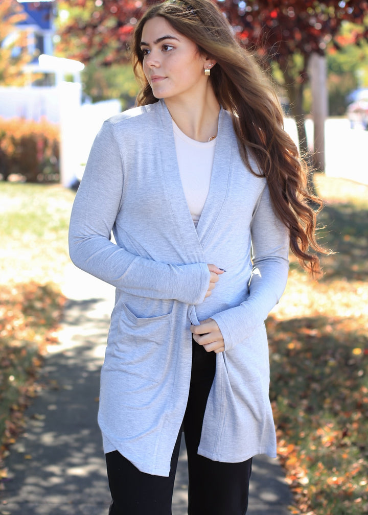 Addy Lounge Open-Front Cardigan in HG