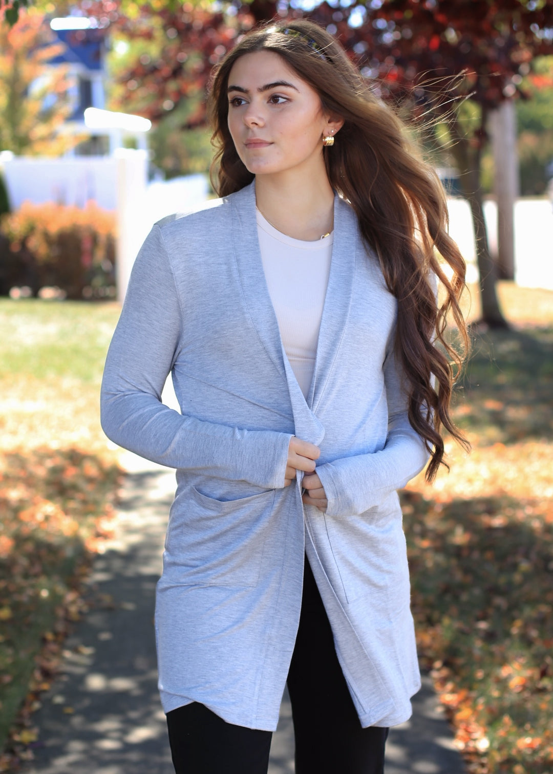 Addy Lounge Open-Front Cardigan in HG