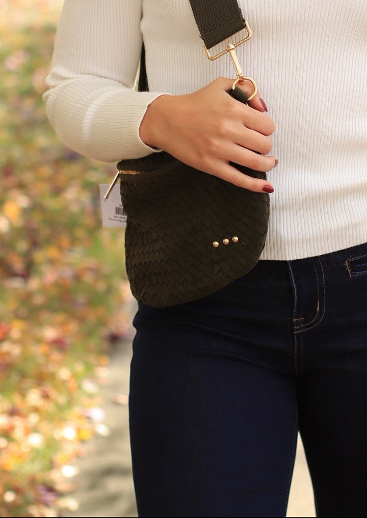 Suede Olive Westlyn Woven Bum Bag