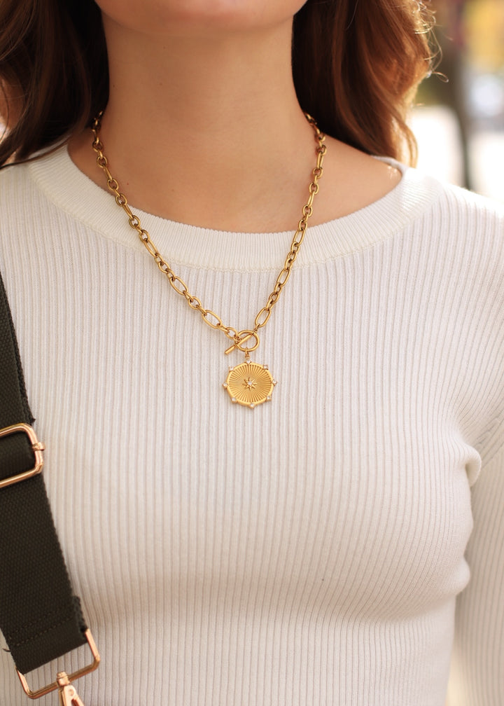 Sunburst Diamond Chain Necklace - WATERPROOF