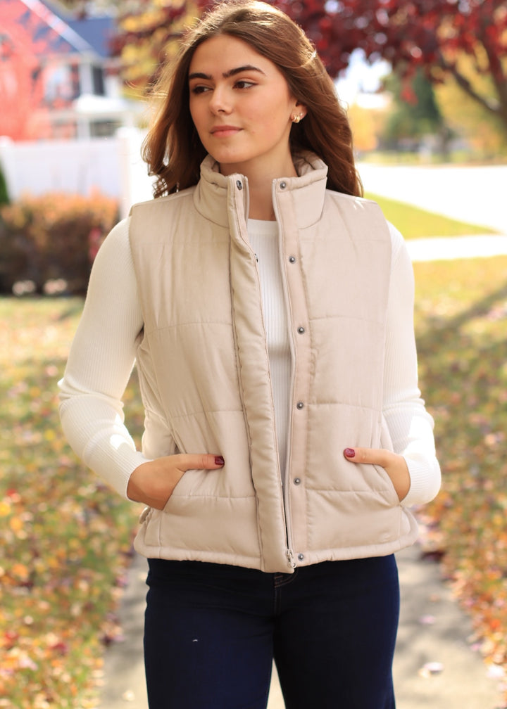 The Peyton Vest in Beige