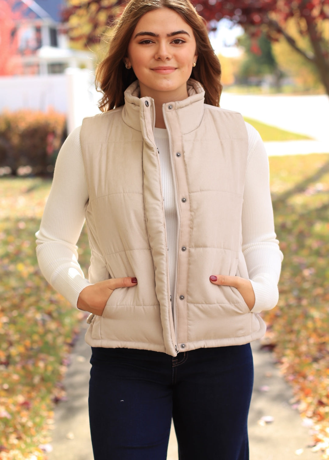The Peyton Vest in Beige
