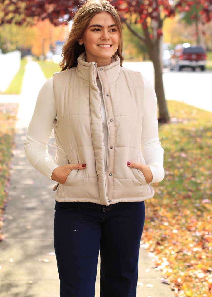 The Peyton Vest in Beige