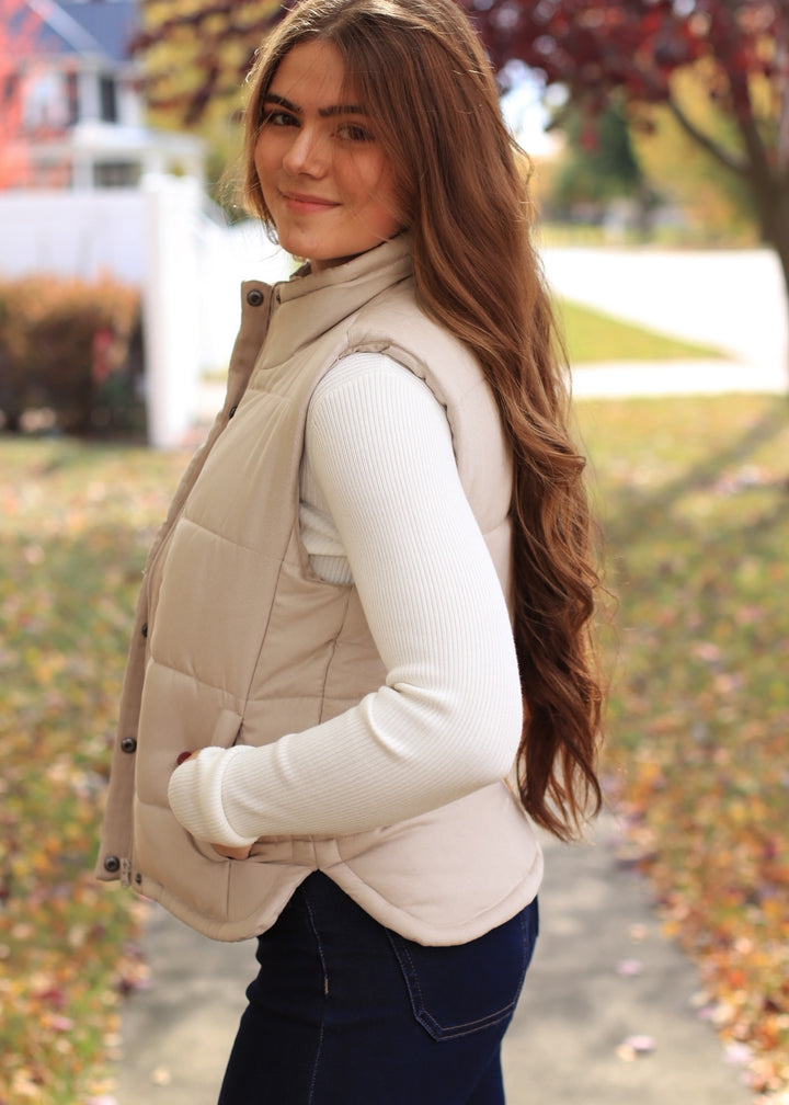 The Peyton Vest in Beige