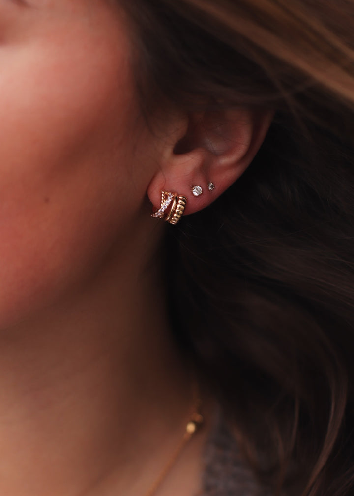 Mini Four Row Hoop Earrings