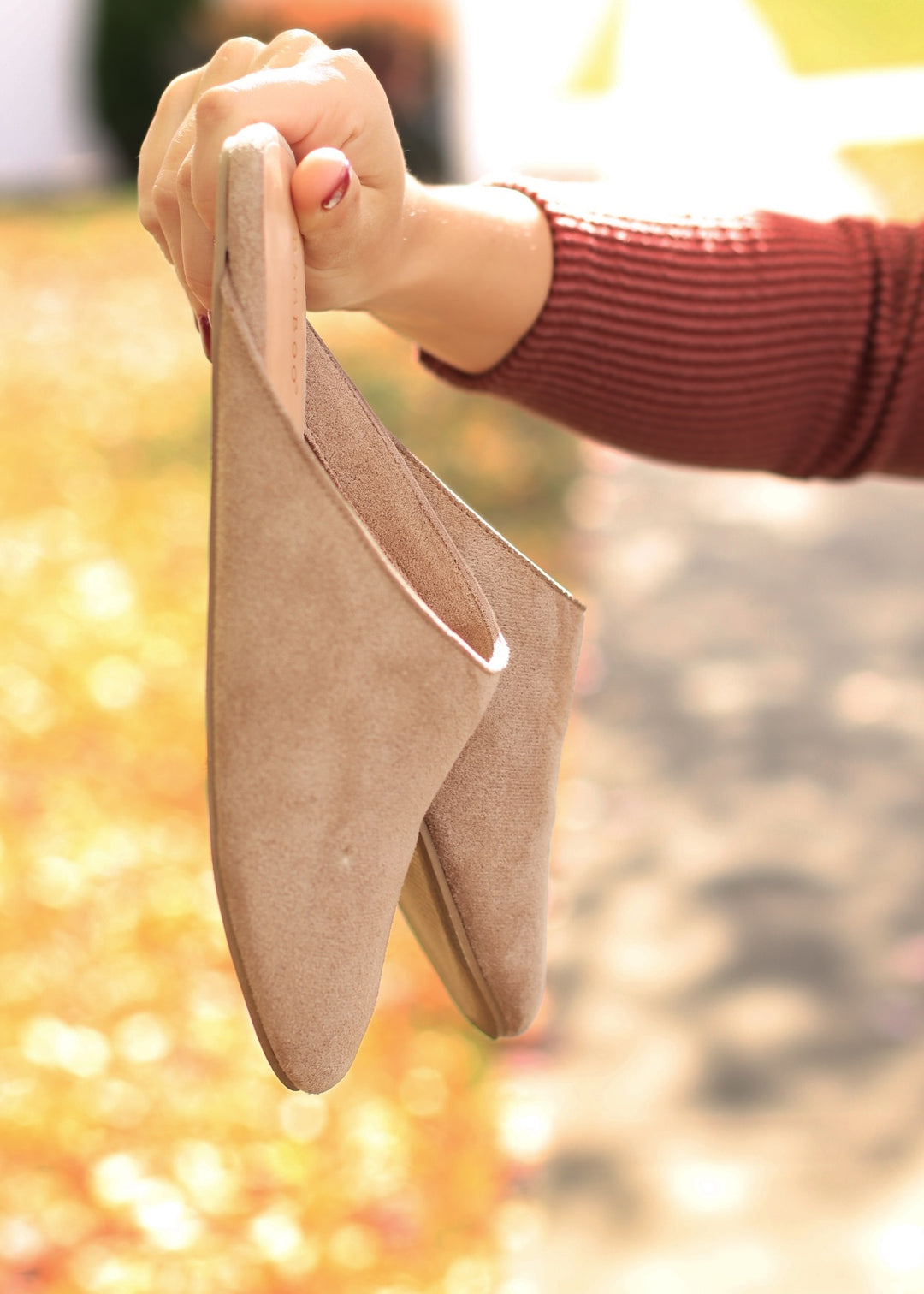 Slip on Mules in Taupe