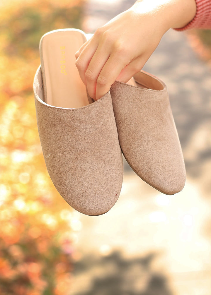Slip on Mules in Taupe