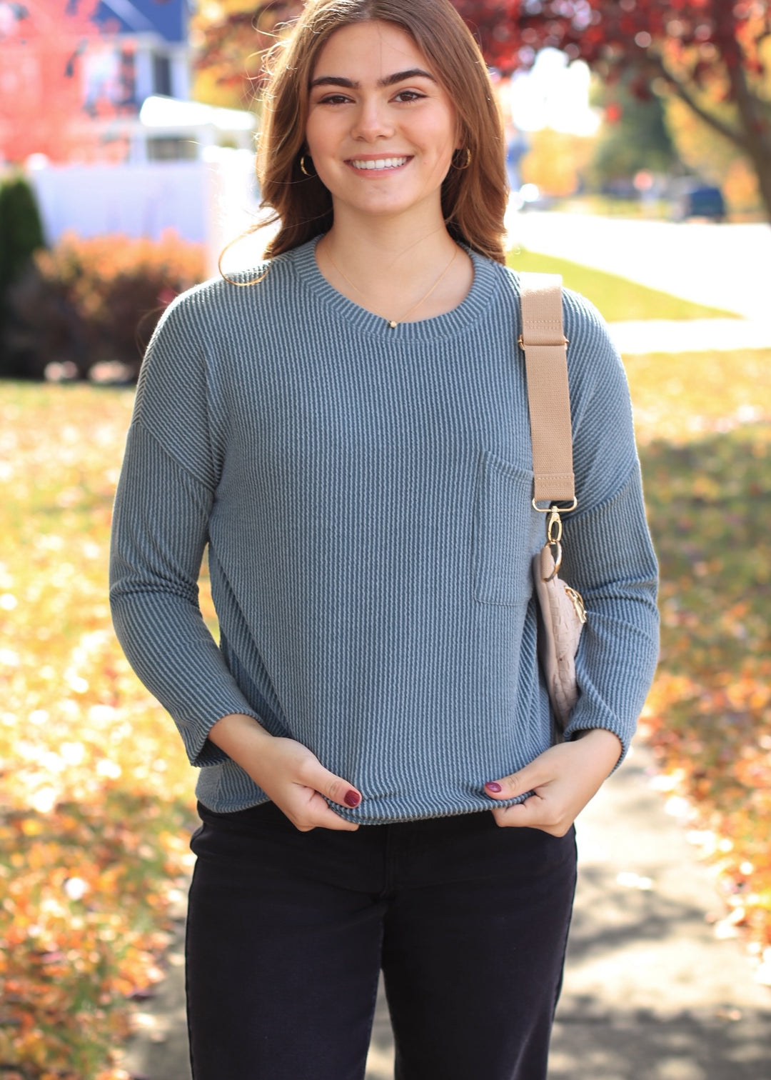 The Routine Ribbed Top in Seafoam