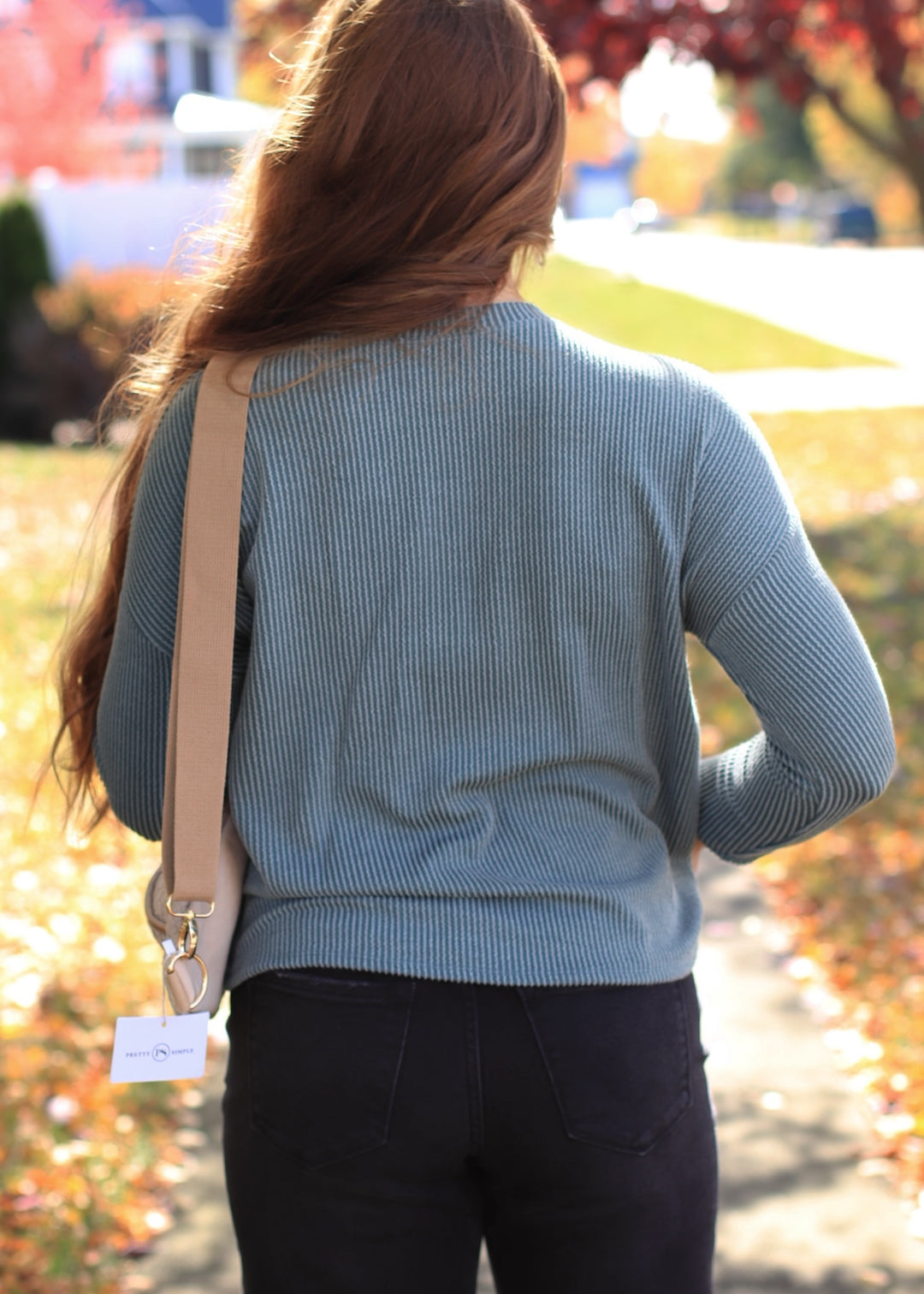 The Routine Ribbed Top in Seafoam