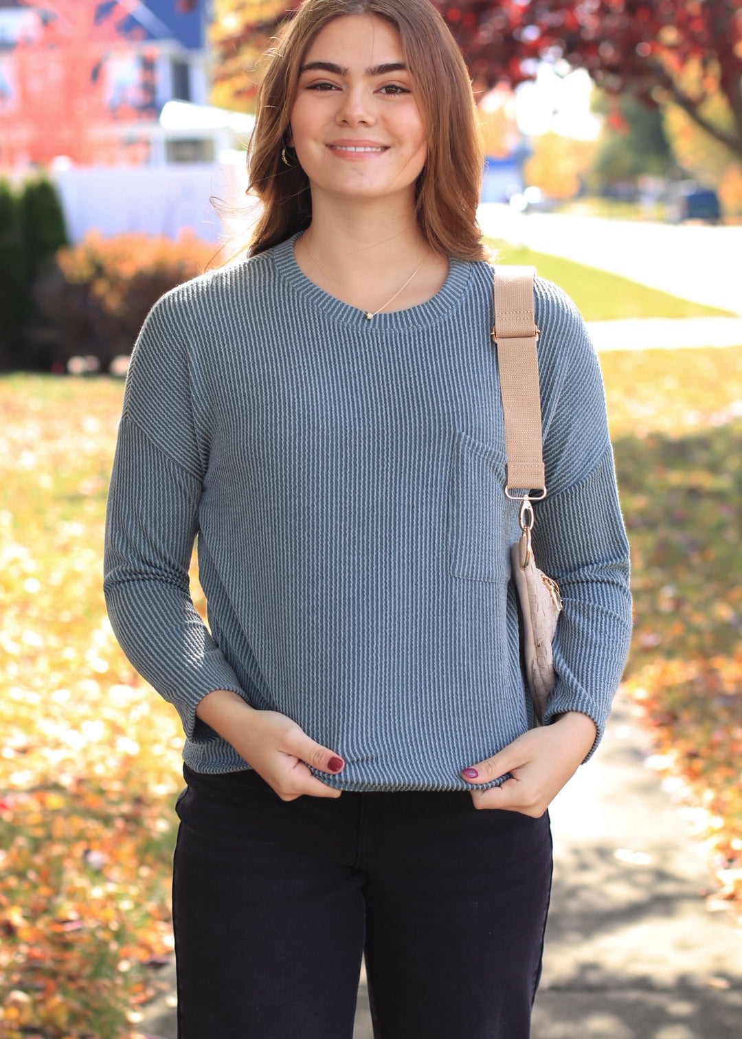 The Routine Ribbed Top in Seafoam
