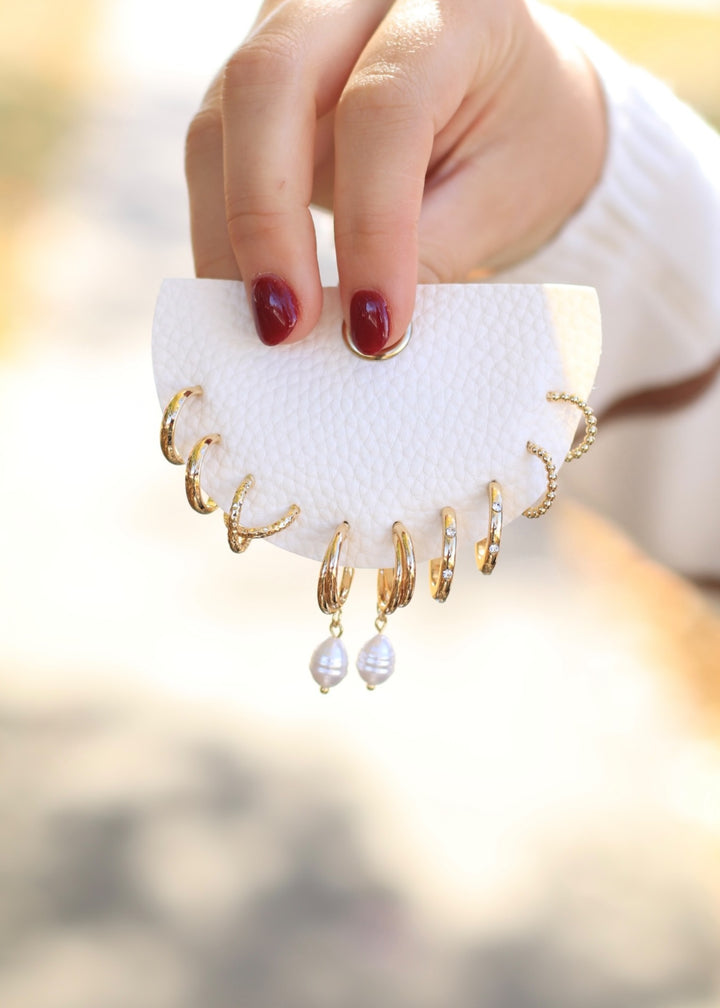 Mixed Metallic Hoop Earrings Set