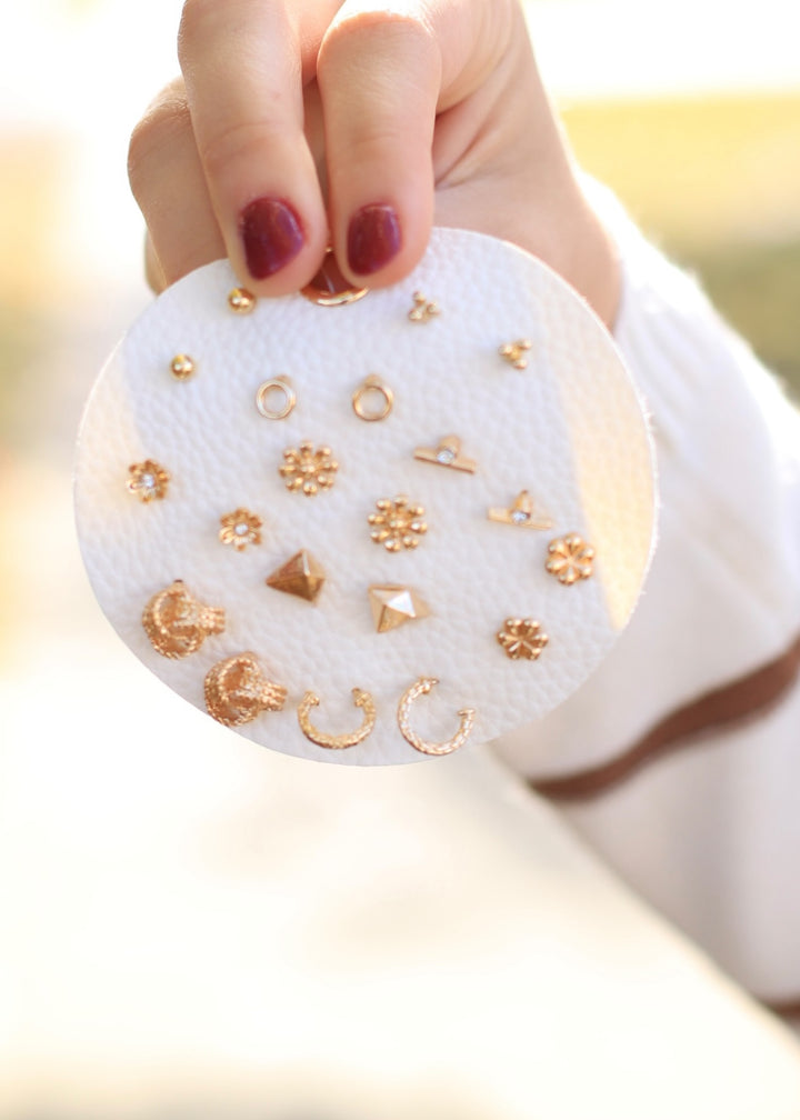 Mixed Styled Stud And Hoop Earrings Set