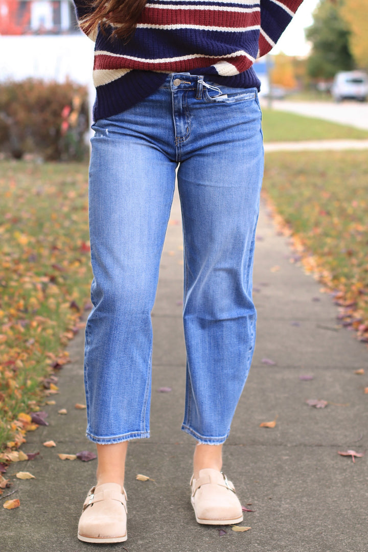 The Luna Barrel Leg Cropped Jeans