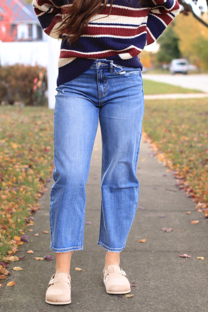 The Luna Barrel Leg Cropped Jeans