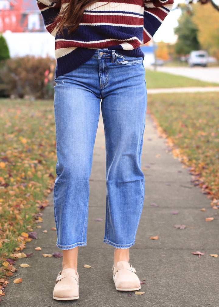 The Luna Barrel Leg Cropped Jeans