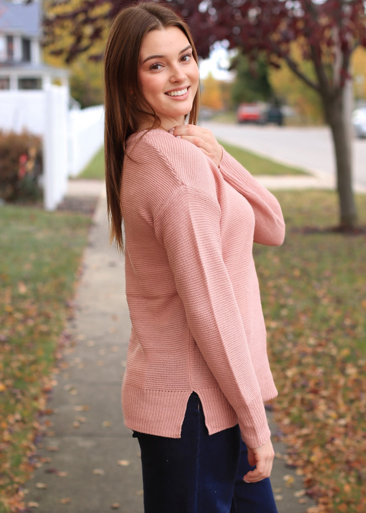 The Blake Pullover in Apricot