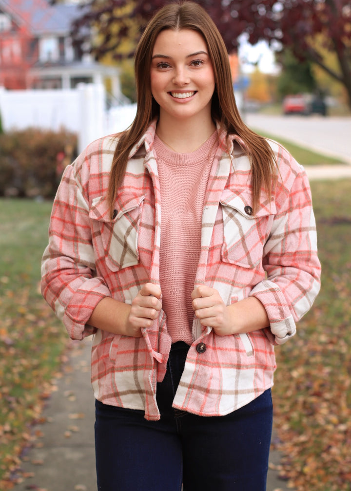 DOORBUSTER The Maple Lane Shacket 🍂 Pink/Khaki