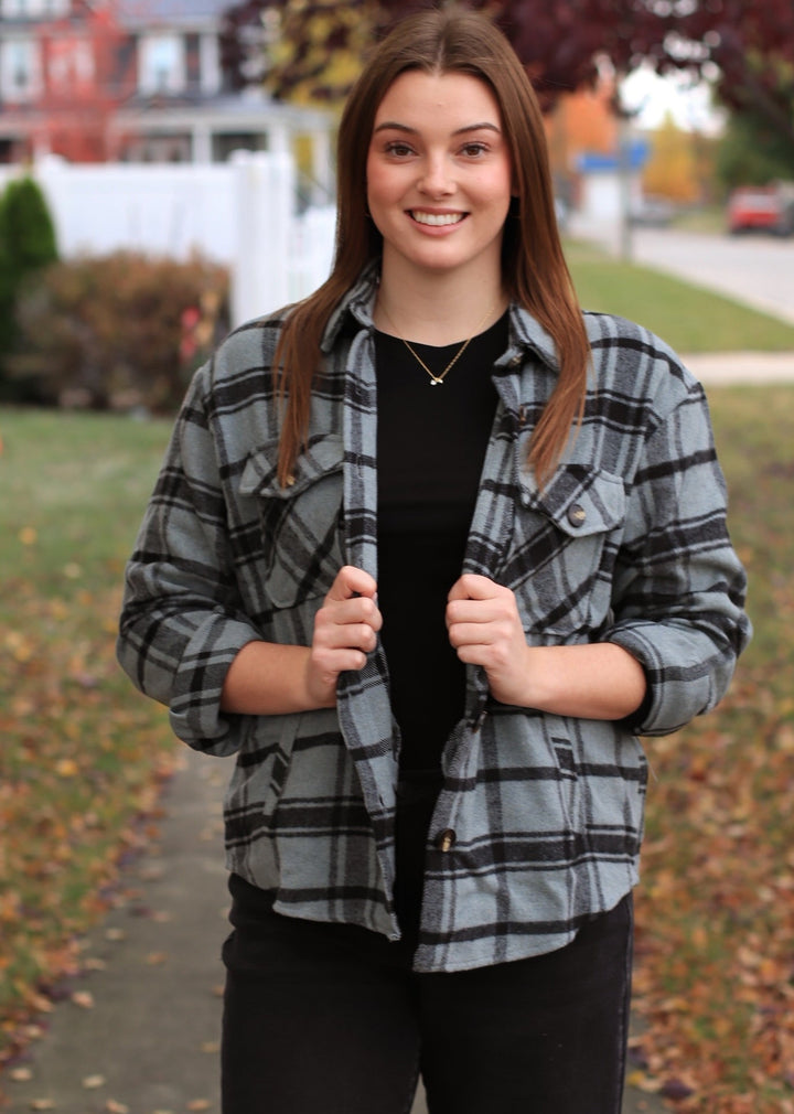 DOORBUSTER The Maple Lane Shacket 🍂 Dusty Green/Black