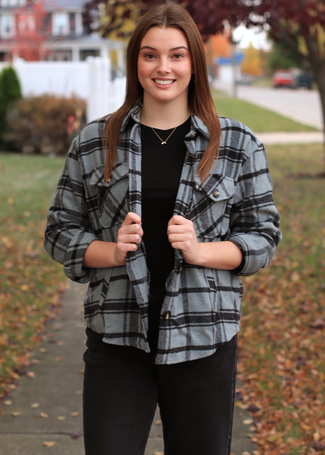 DOORBUSTER The Maple Lane Shacket 🍂 Dusty Green/Black