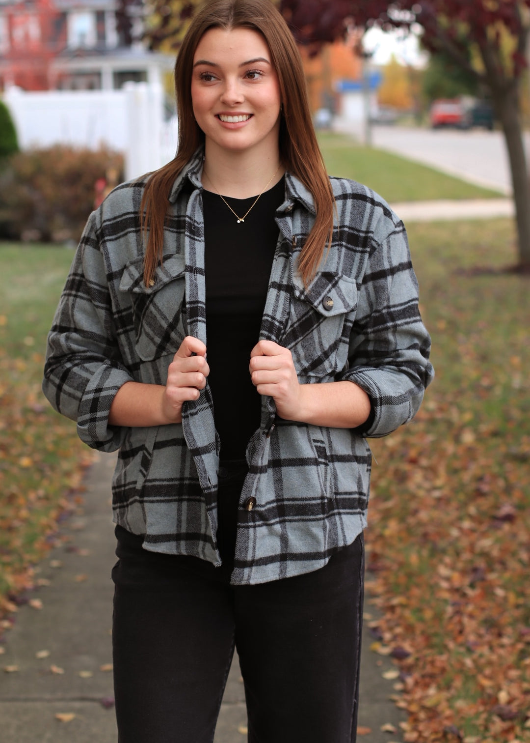 DOORBUSTER The Maple Lane Shacket 🍂 Dusty Green/Black