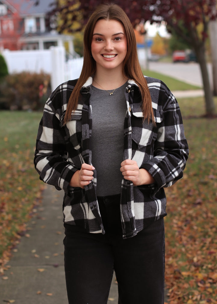 DOORBUSTER The Winterwood Shacket in Black