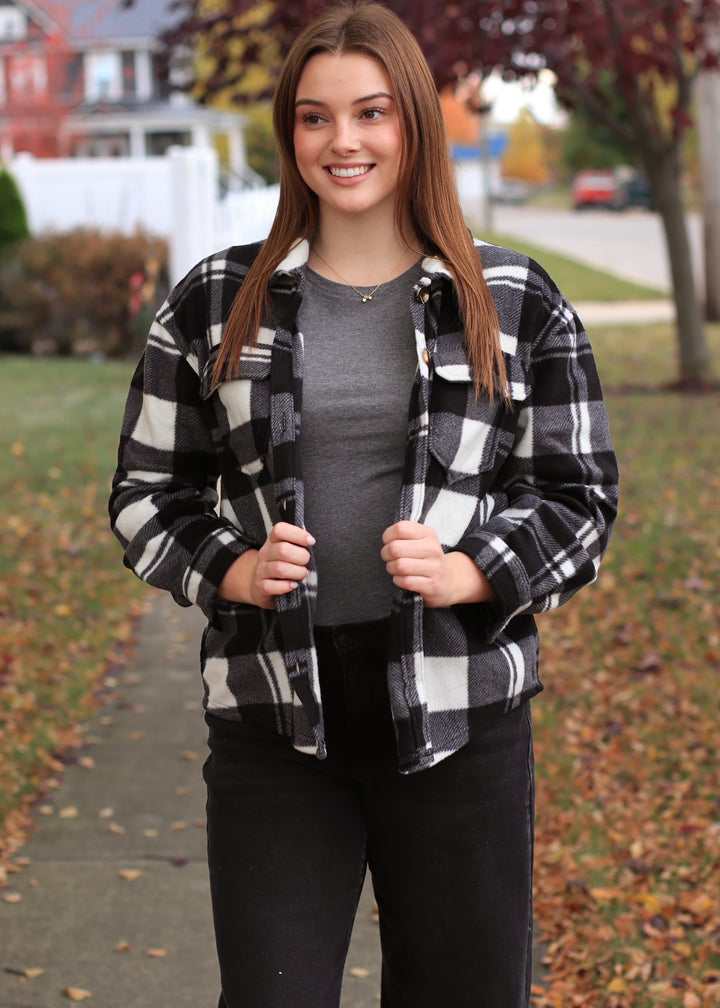 DOORBUSTER The Winterwood Shacket in Black