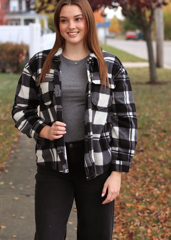 DOORBUSTER The Winterwood Shacket in Black