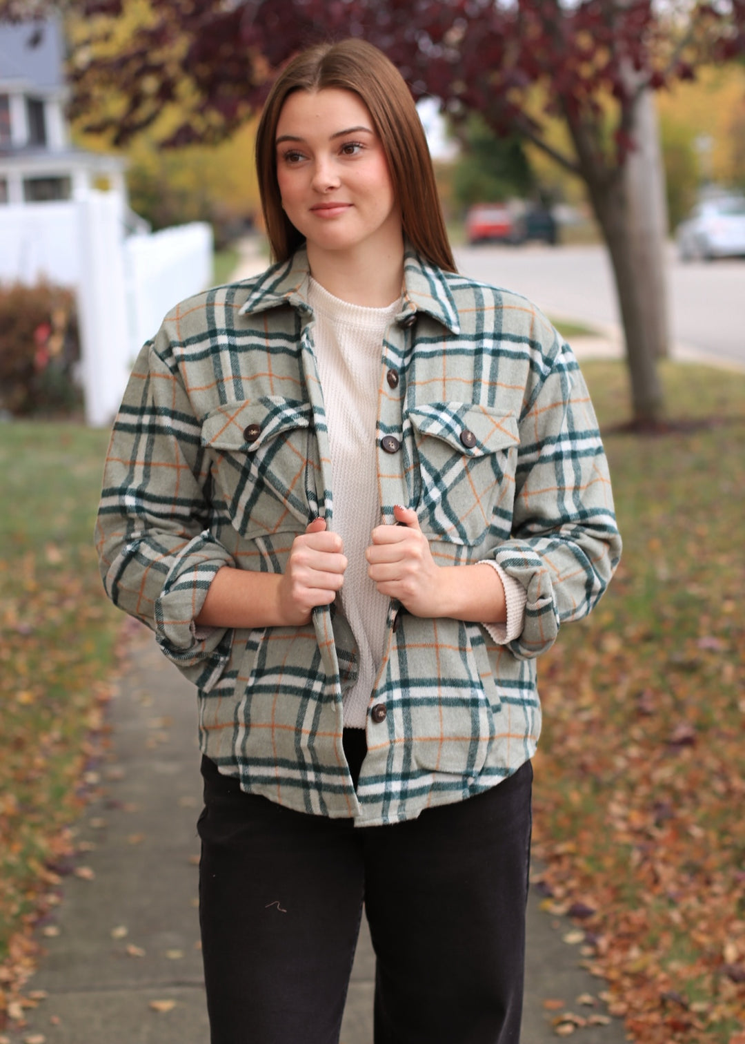 DOORBUSTER The Maple Lane Shacket 🍂 Olive/Cream