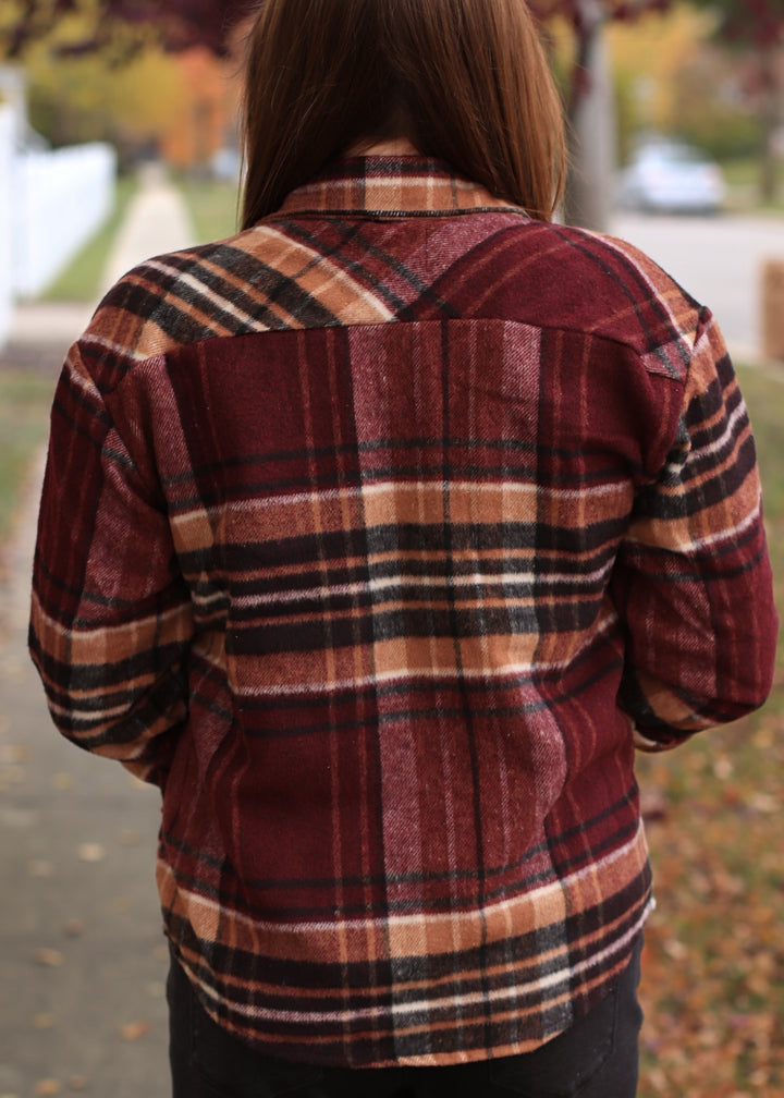 DOORBUSTER The Maple Lane Shacket 🍂 Burgundy/Taupe