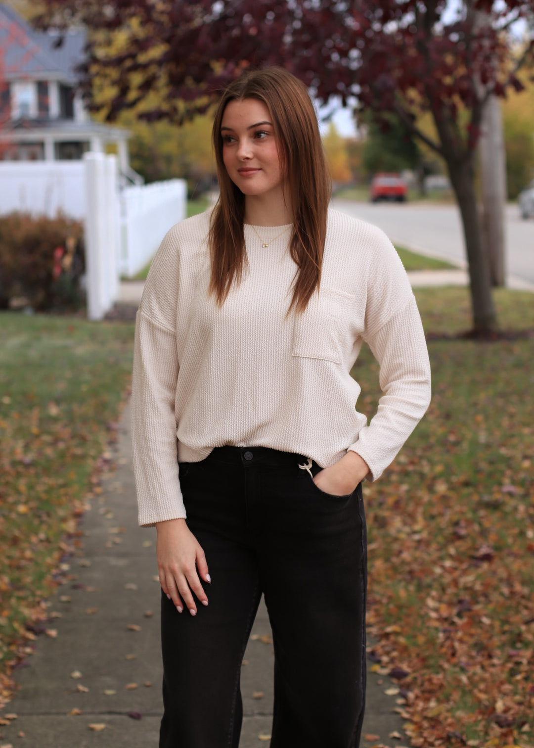 The Routine Ribbed Top in Cream