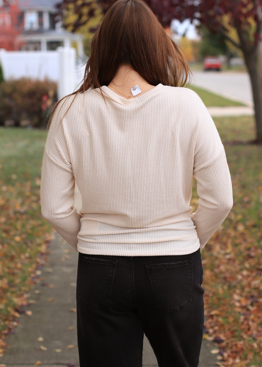 The Routine Ribbed Top in Cream