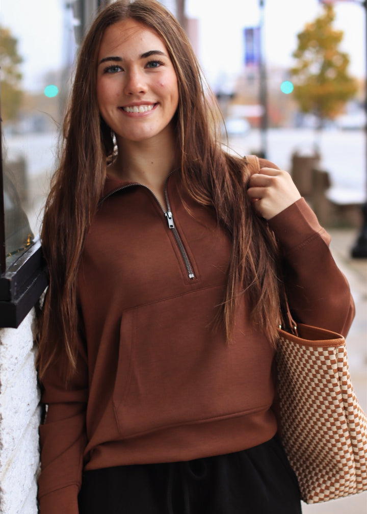 DOORBUSTER The Jet Set Pullover in Brown
