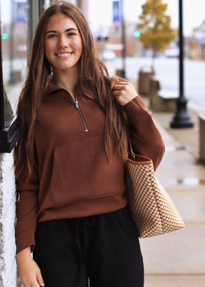 DOORBUSTER The Jet Set Pullover in Brown