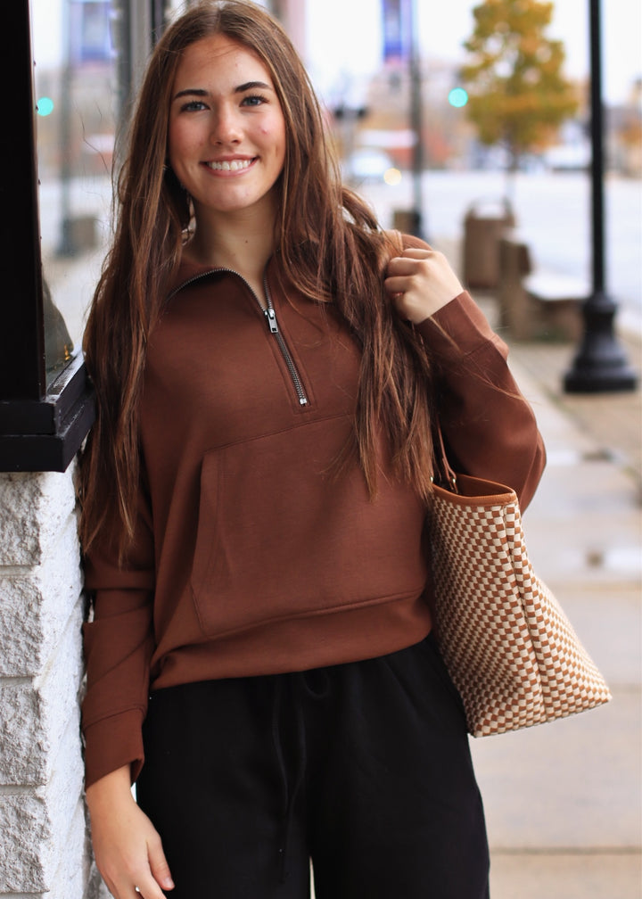DOORBUSTER The Jet Set Pullover in Brown