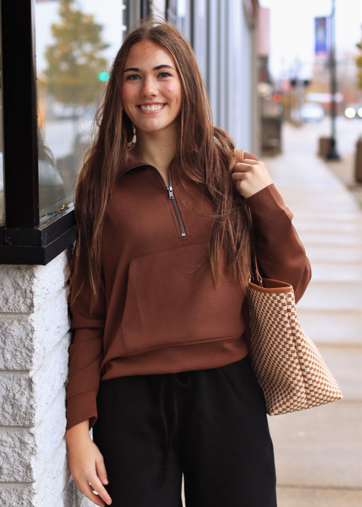 DOORBUSTER The Jet Set Pullover in Brown