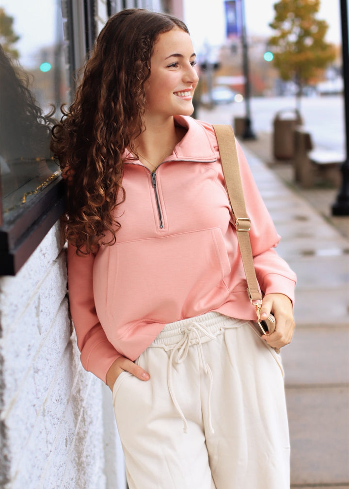 DOORBUSTER  The Jet Set Pullover in Tan Rose