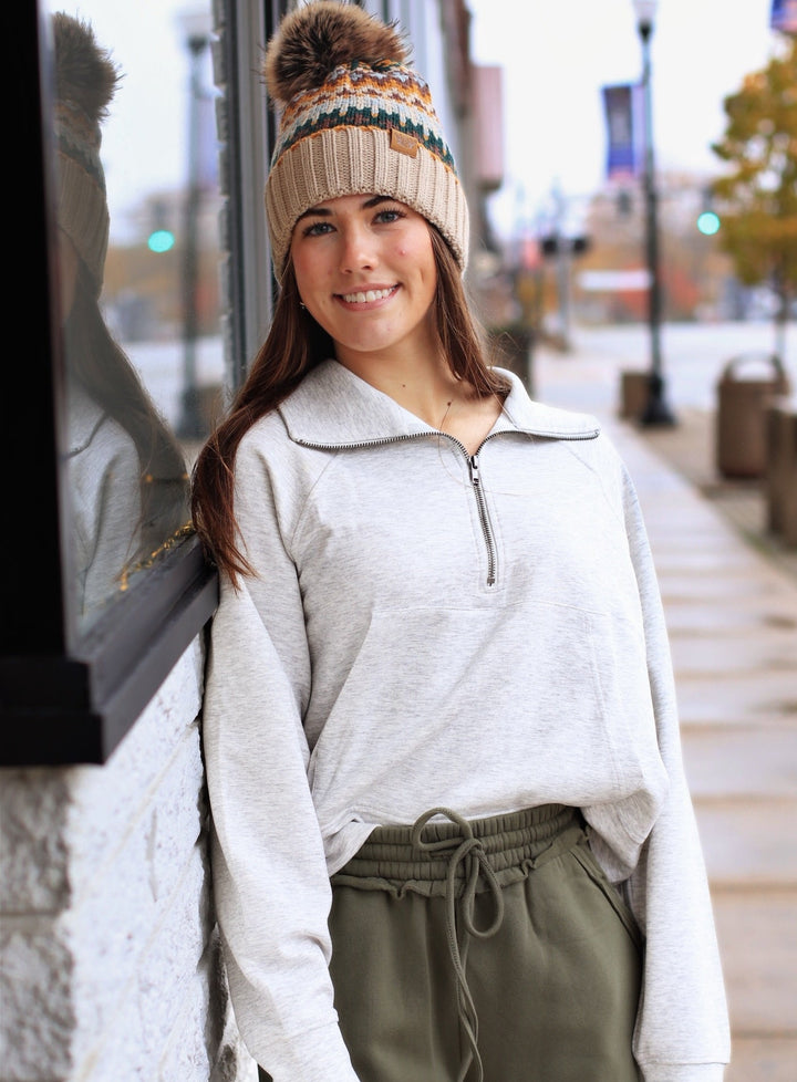 DOORBUSTER  The Jet Set Pullover in Heather Grey