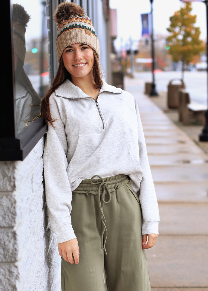 DOORBUSTER  The Jet Set Pullover in Heather Grey