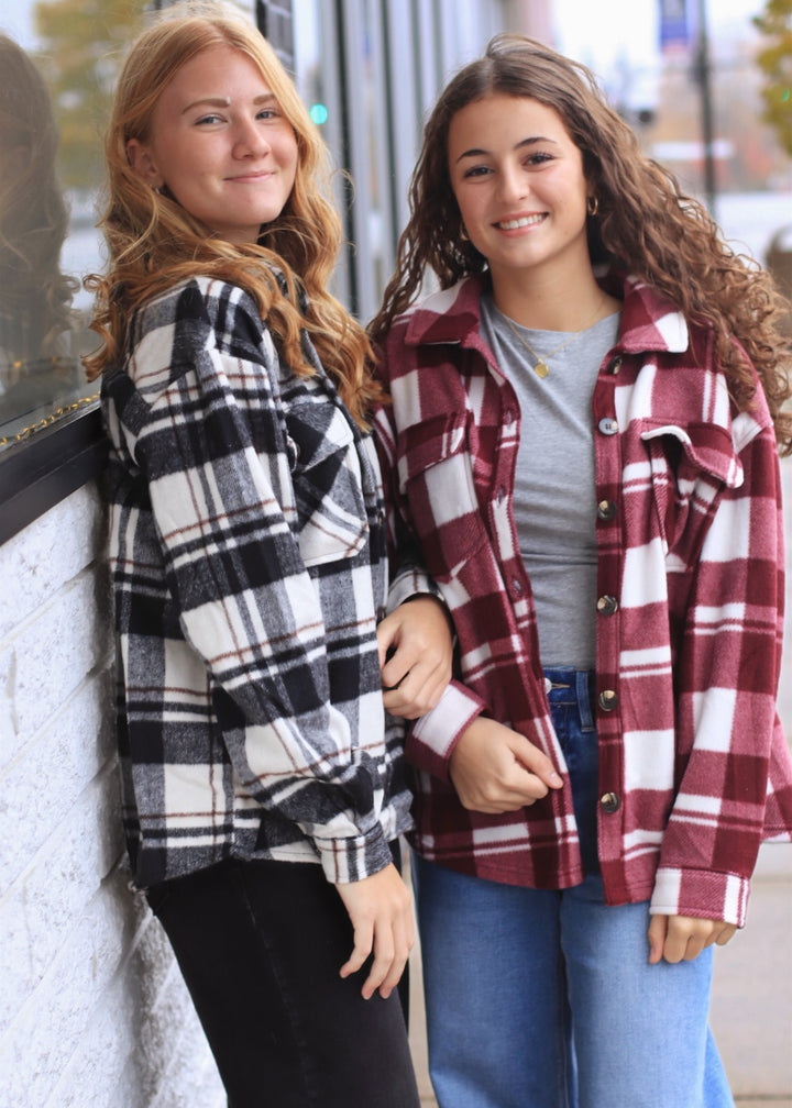 DOORBUSTER The Winterwood Shacket in Burgundy