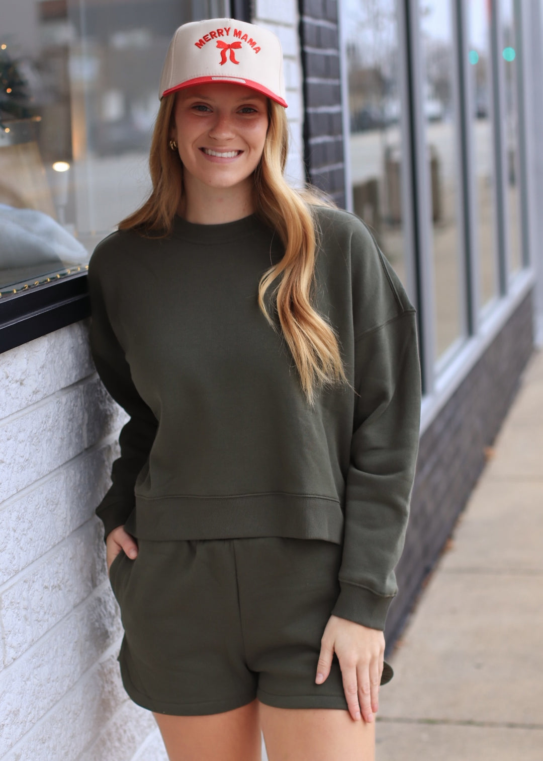 Dark Olive Fleece Sweatshirt