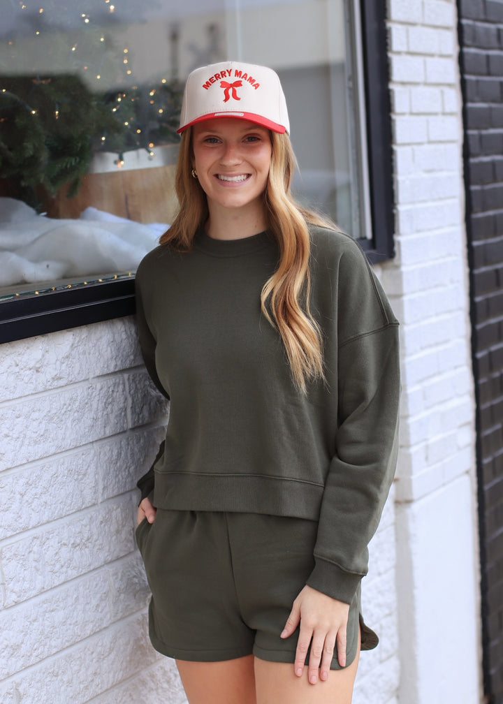 Dark Olive Fleece Sweatshirt