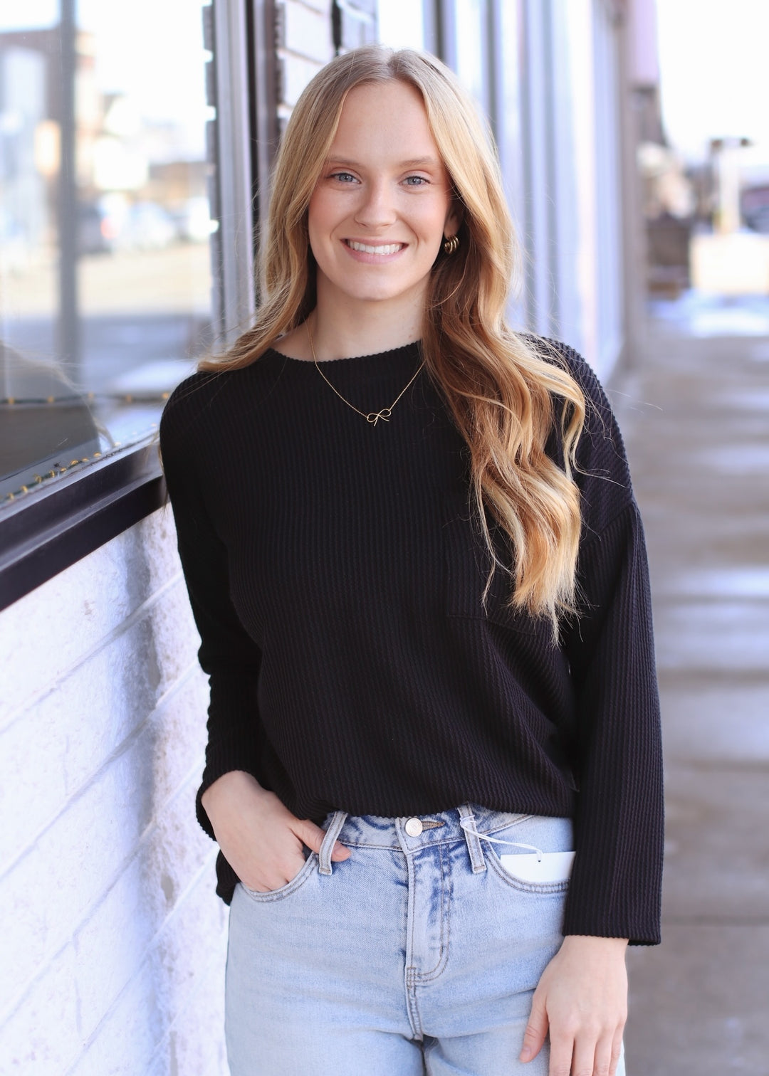 The Routine Ribbed Top in Black