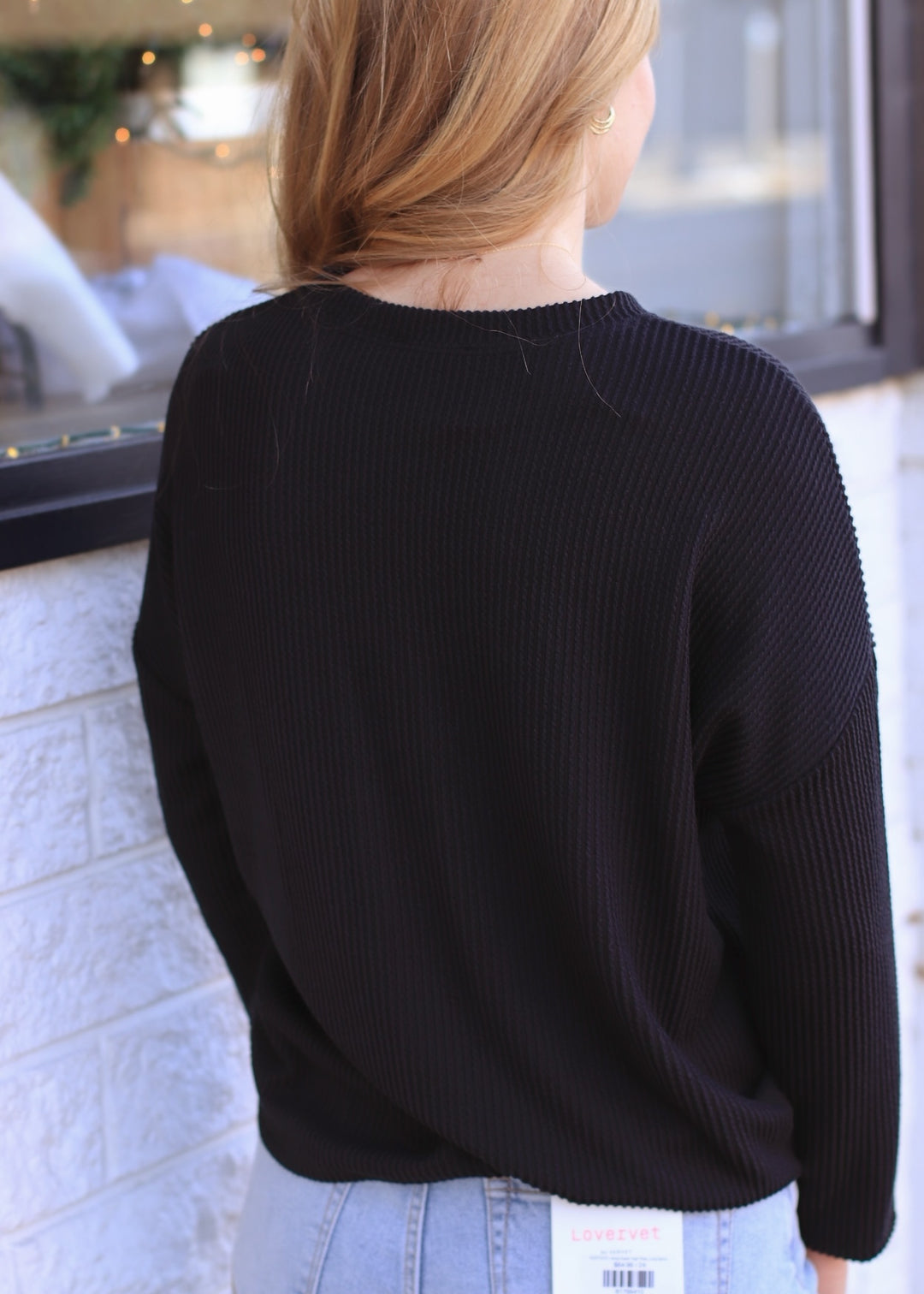 The Routine Ribbed Top in Black
