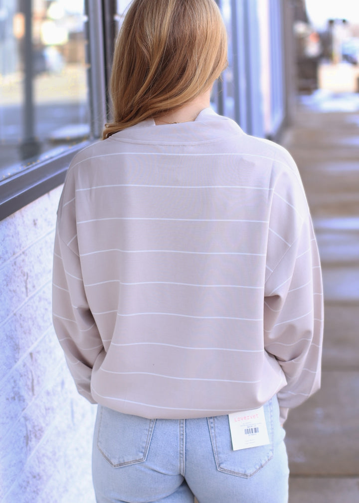 Monet Stripe Jacket in Mocha & Cream